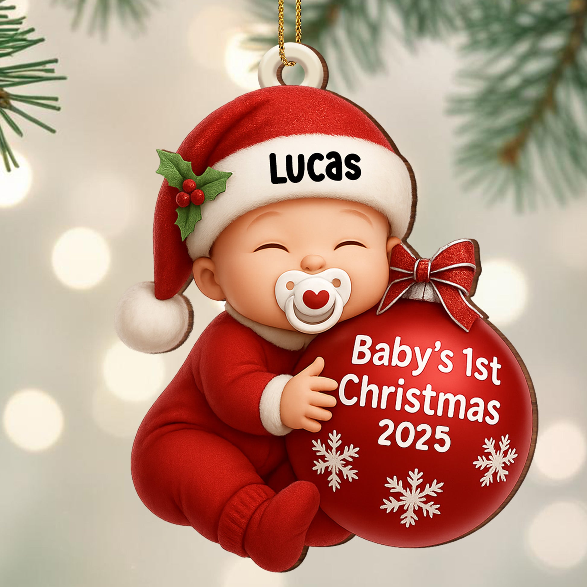 Baby's 1st Christmas, Adorable Santa Hat Ornament