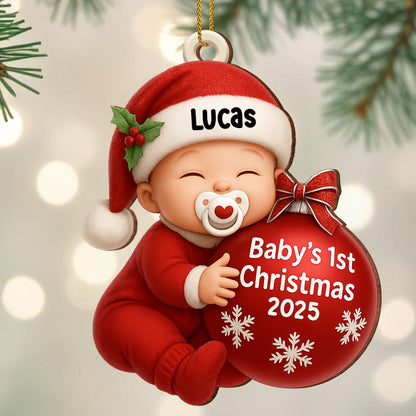 Baby's 1st Christmas, Adorable Santa Hat Ornament