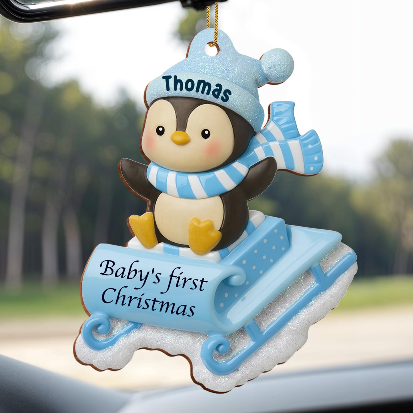 Baby's First Christmas Penguin On Sleigh