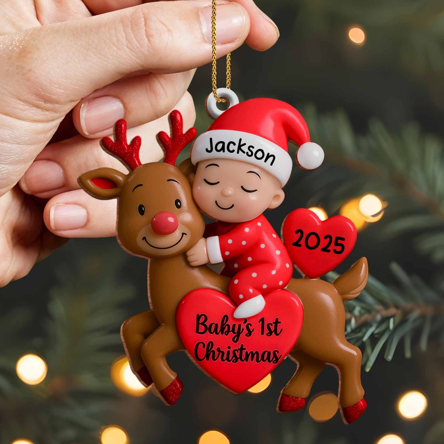 Baby's 1st Christmas With Cute Reindeer