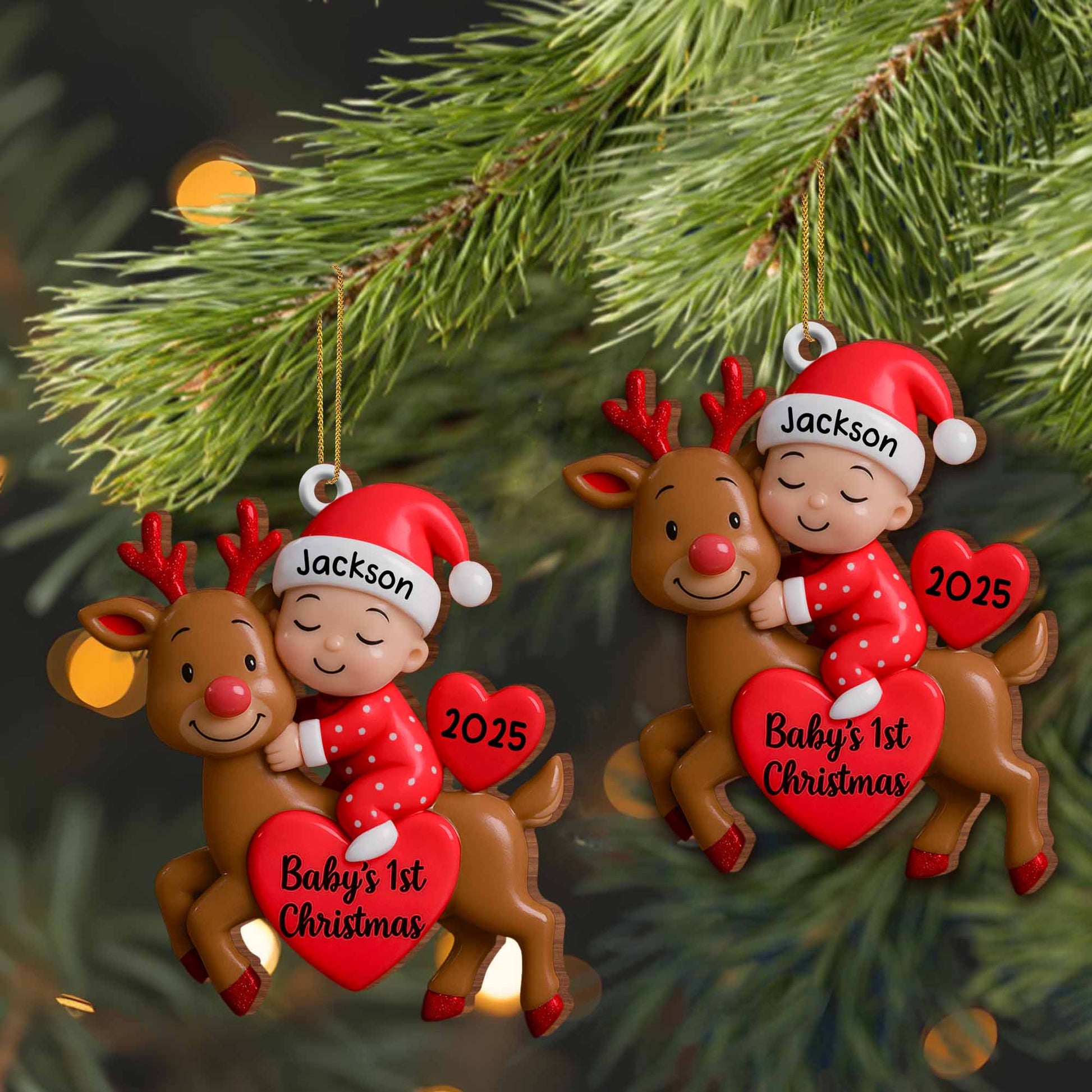 Baby's 1st Christmas With Cute Reindeer