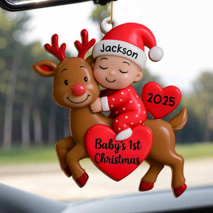 Baby's 1st Christmas With Cute Reindeer