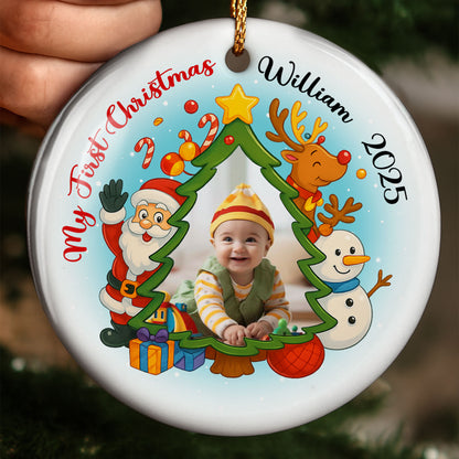 My First Christmas Santa Claus and Reindeer Ornament