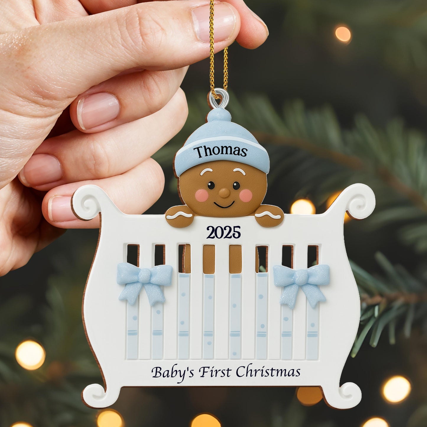 Baby's First Christmas Crib and Bows