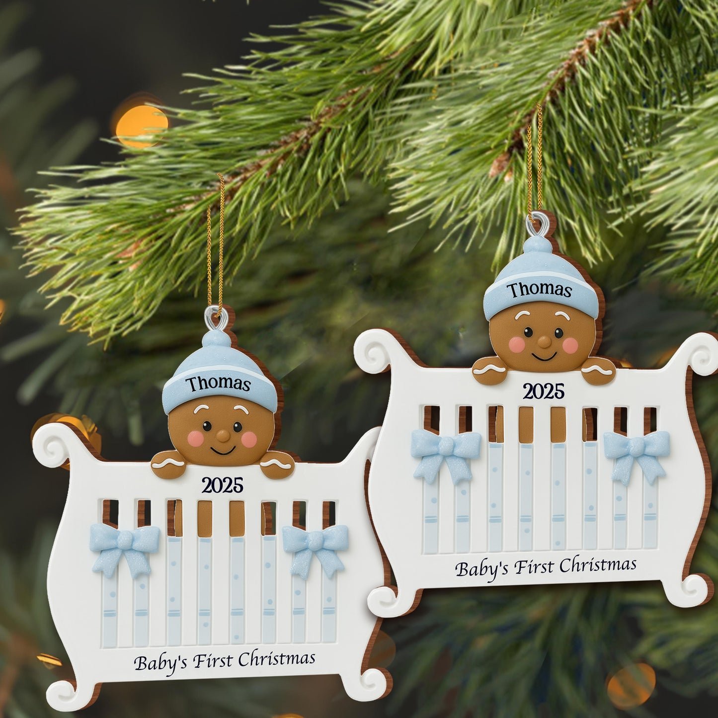 Baby's First Christmas Crib and Bows