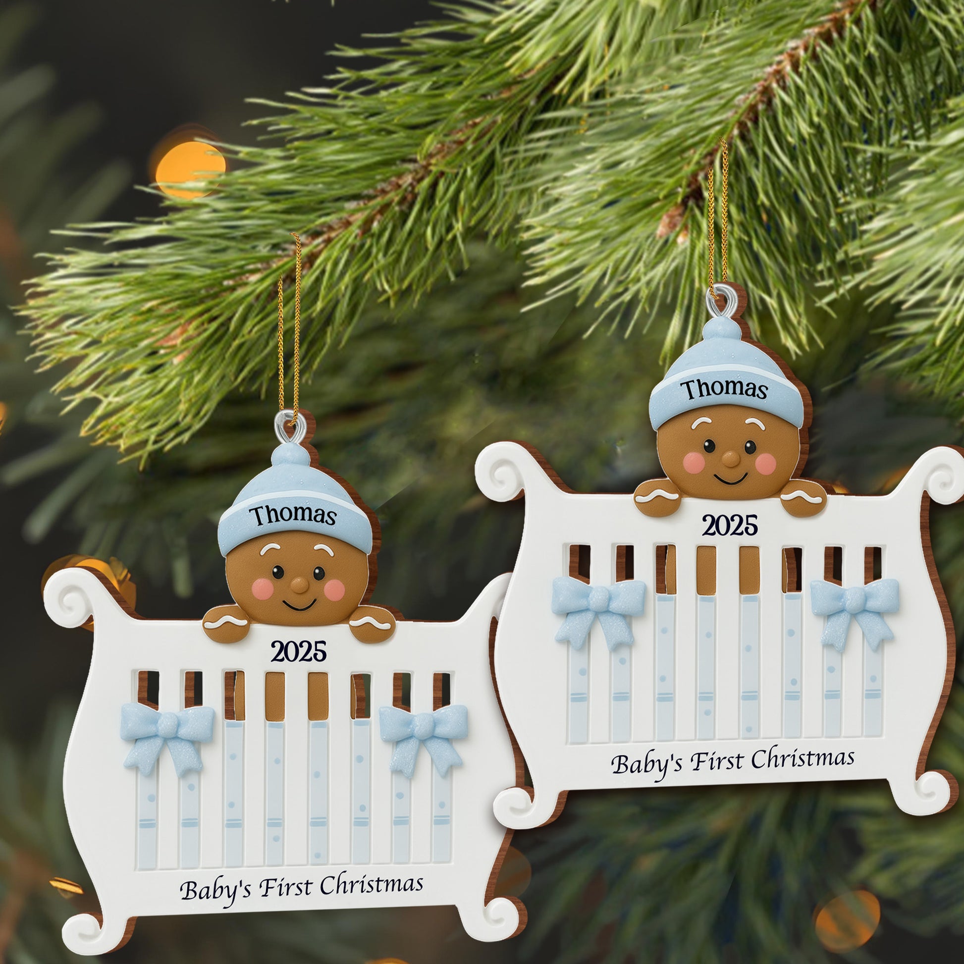 Baby's First Christmas Crib and Bows