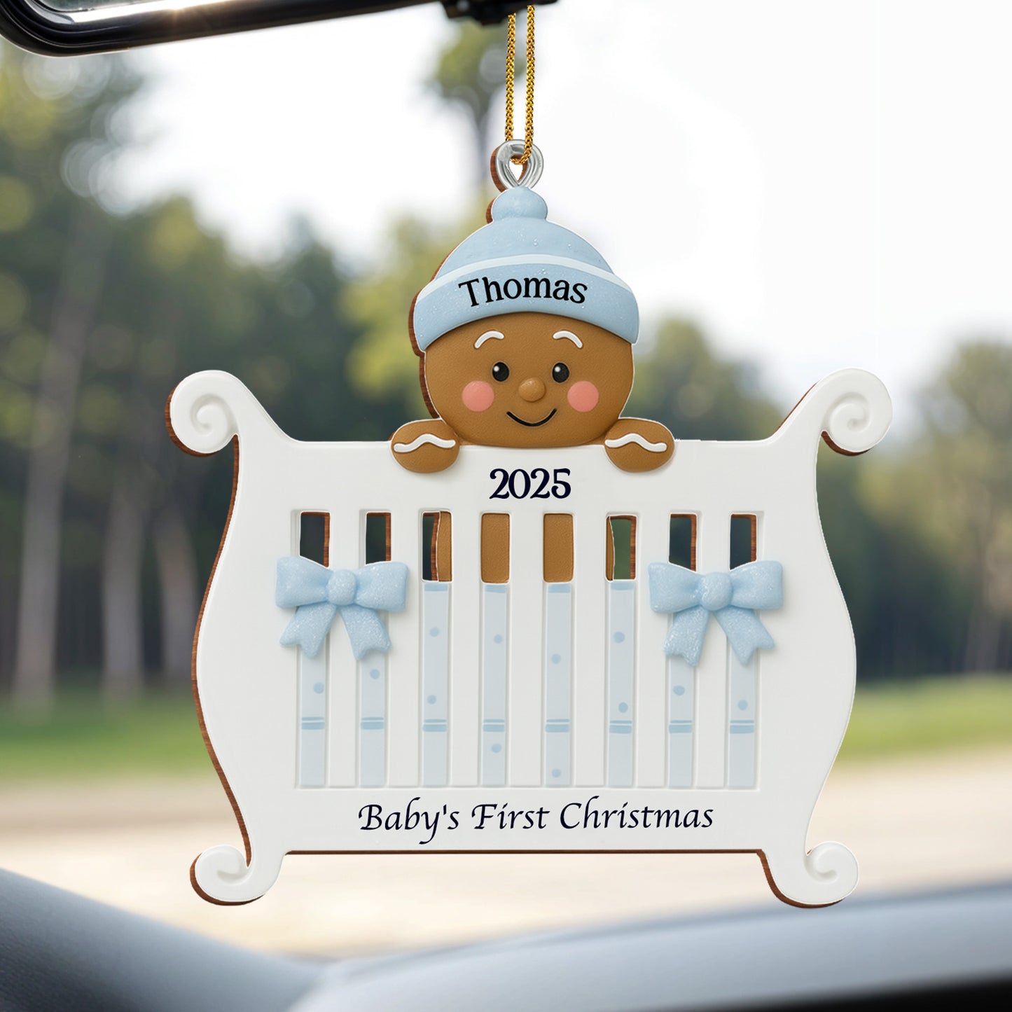 Baby's First Christmas Crib and Bows