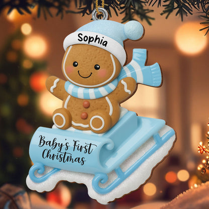 Baby's First Christmas, Gingerbread Man On Sled