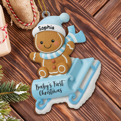 Baby's First Christmas, Gingerbread Man On Sled