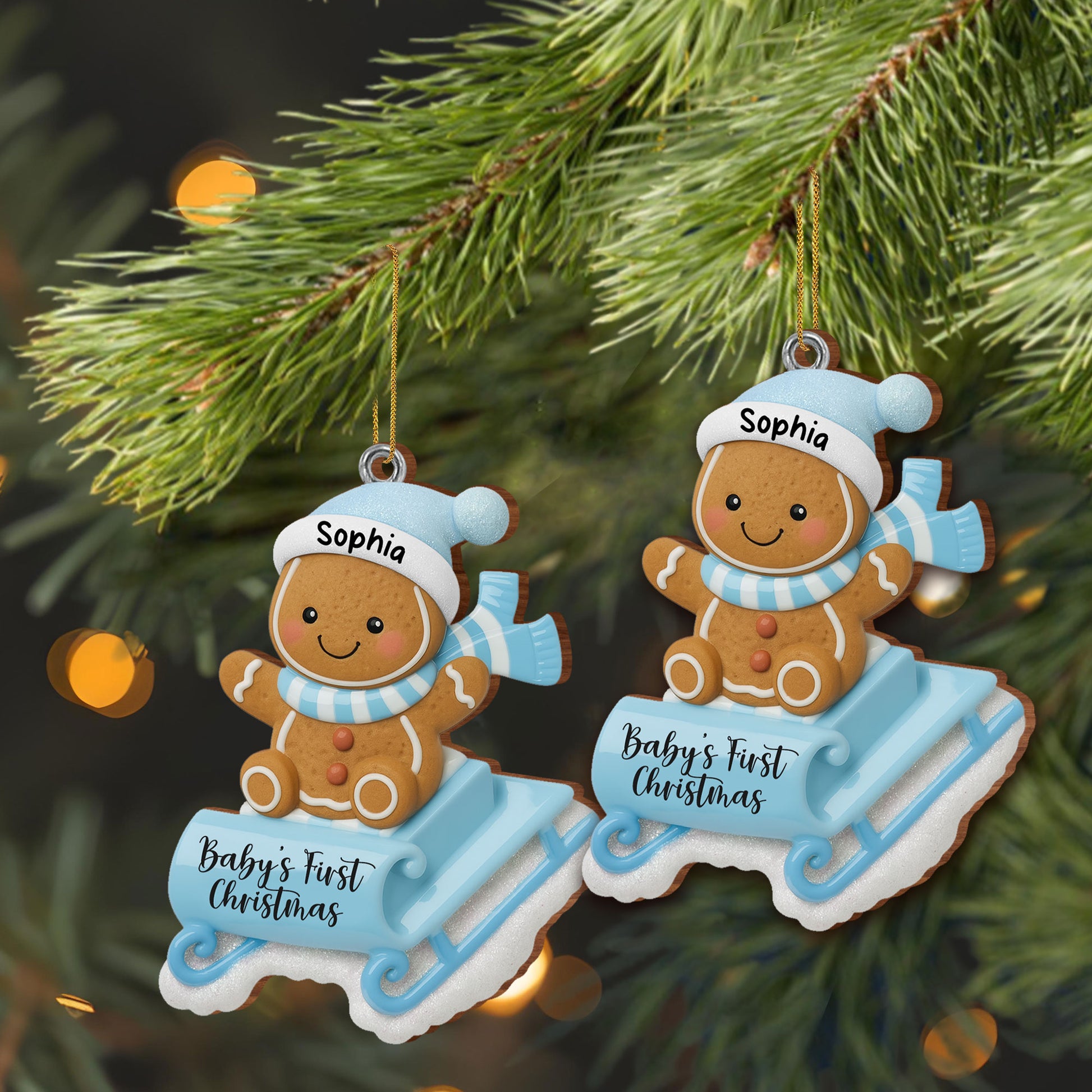 Baby's First Christmas, Gingerbread Man On Sled