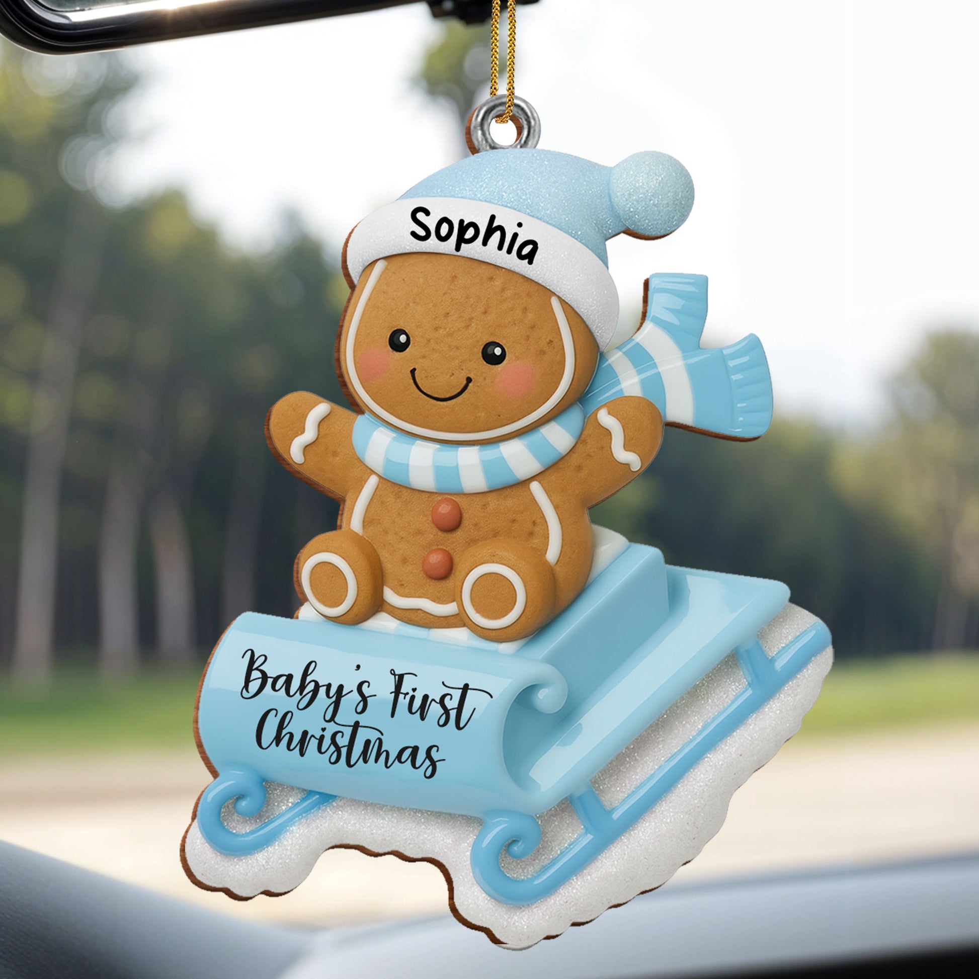 Baby's First Christmas, Gingerbread Man On Sled
