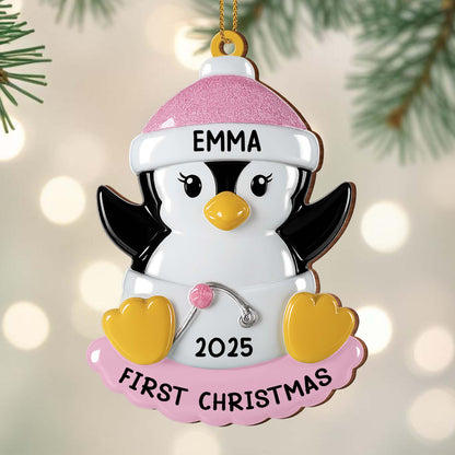 First Christmas Penguin With Hearts And Hat