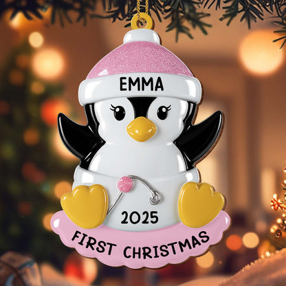 First Christmas Penguin With Hearts And Hat