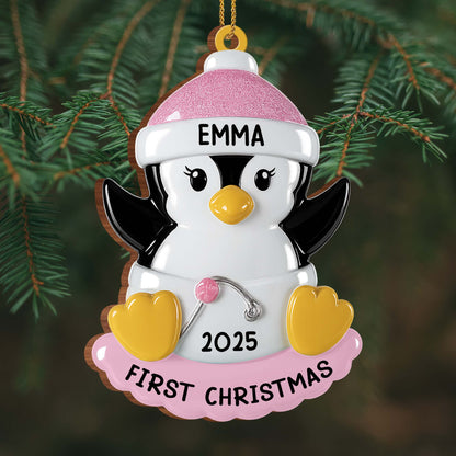 First Christmas Penguin With Hearts And Hat