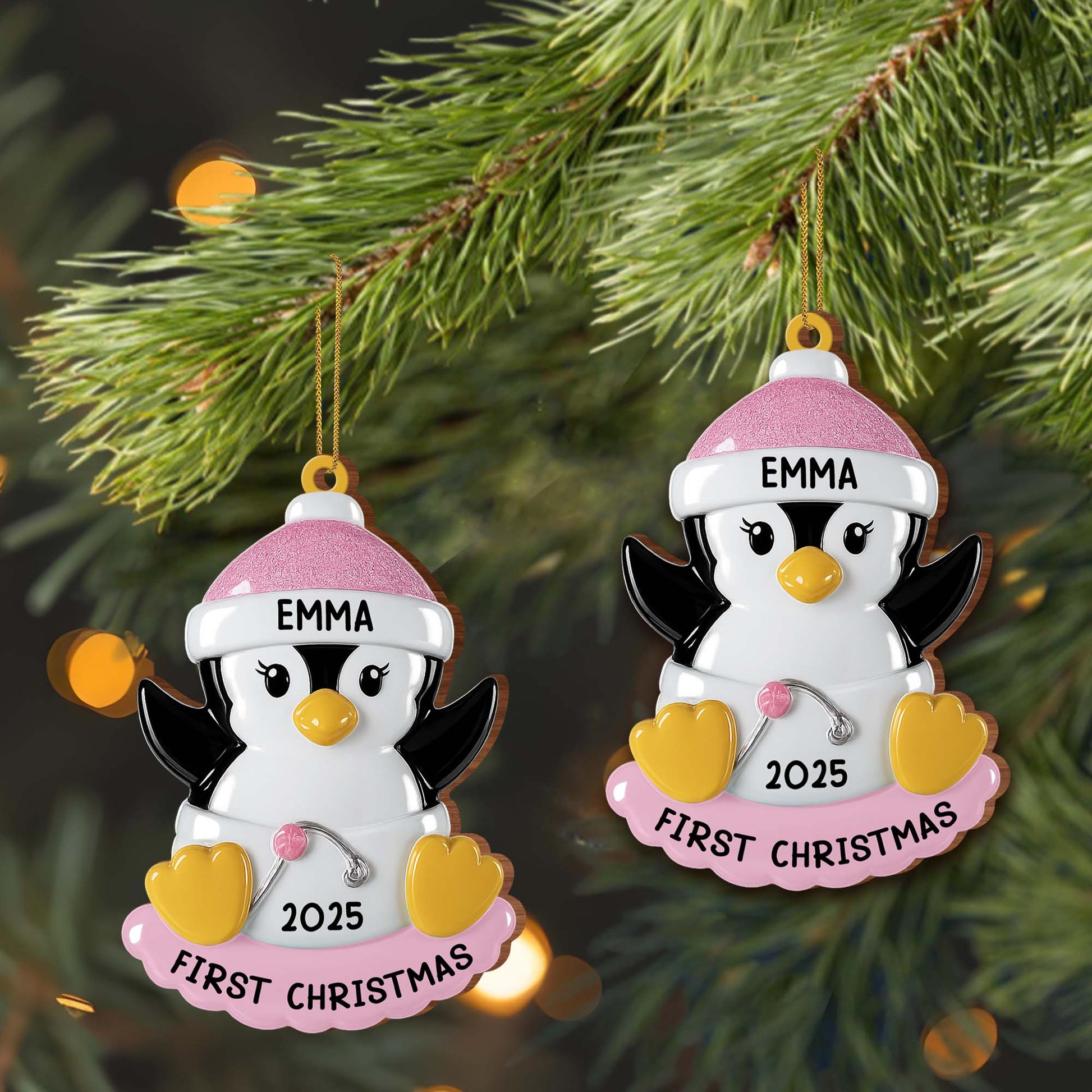 First Christmas Penguin With Hearts And Hat