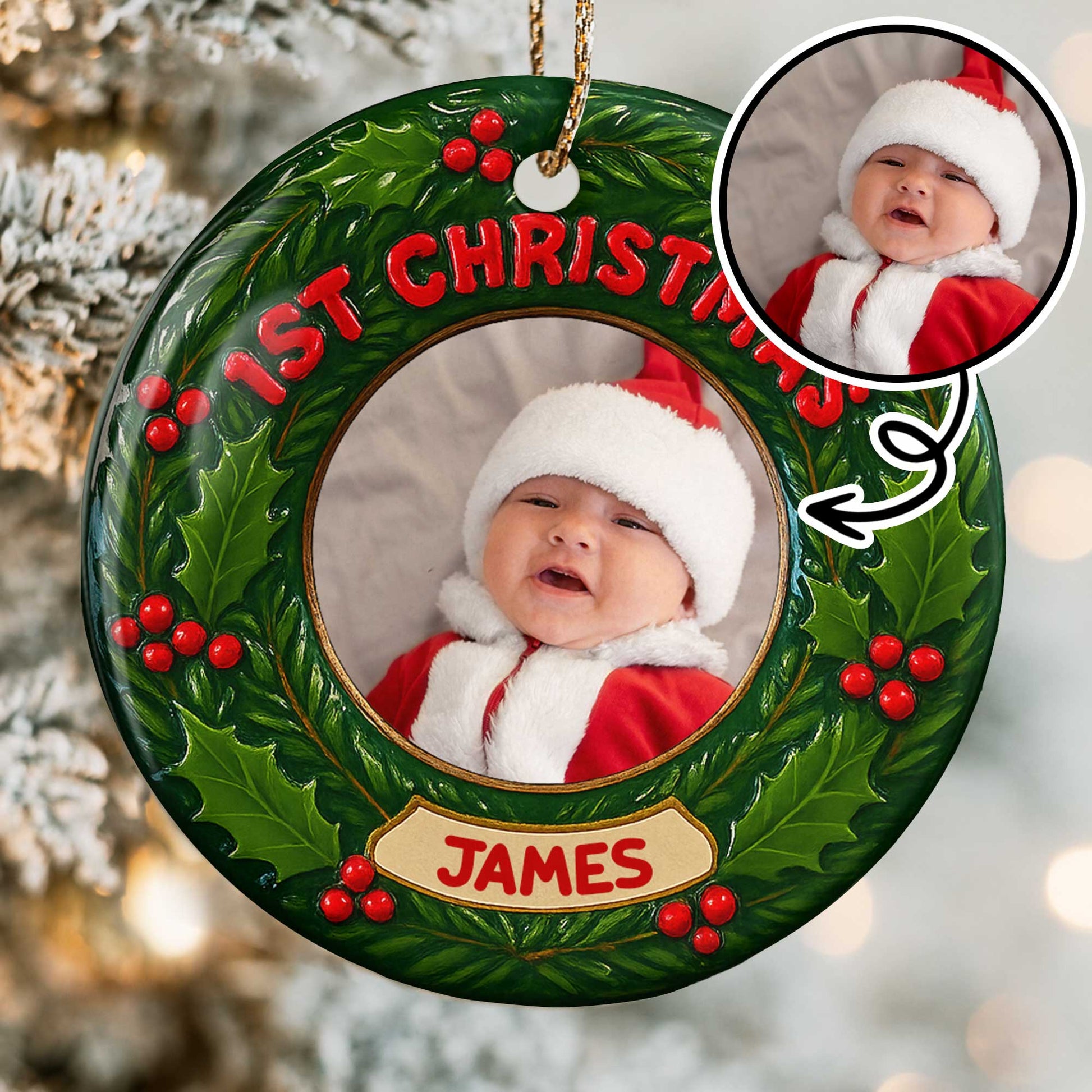 1st Christmas Wreath Ornament