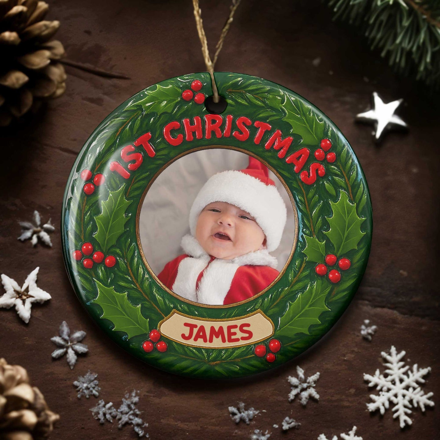 1st Christmas Wreath Ornament