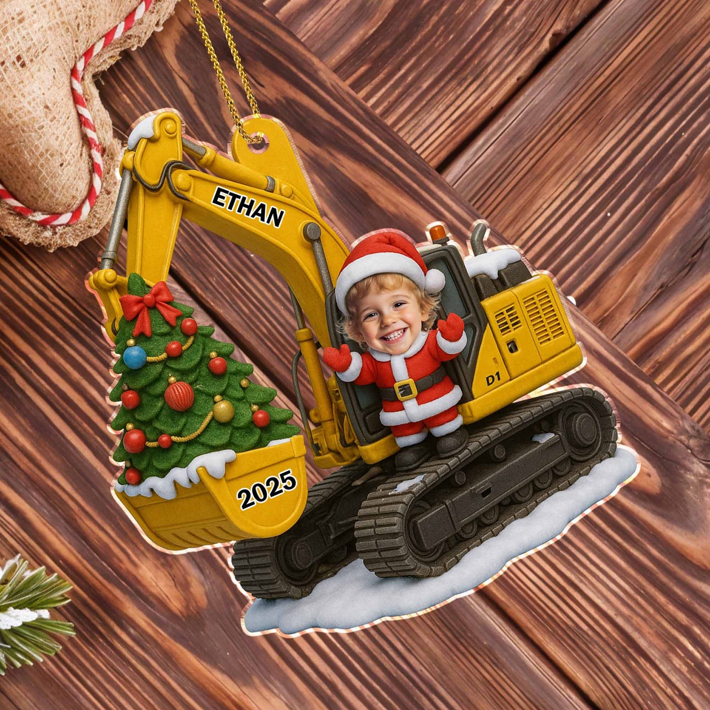 Celebrate Christmas With Festive Excavator And Tree
