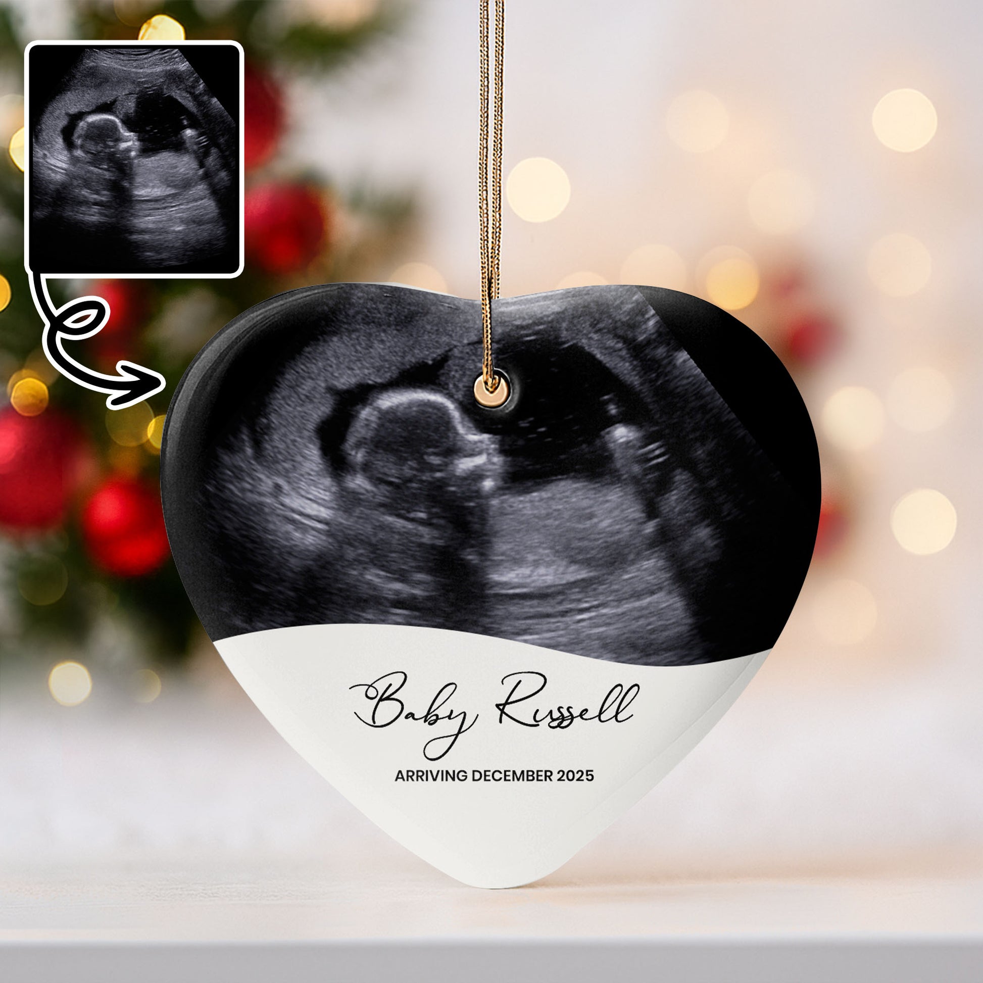 Arriving December, Heart Shaped Ultrasound Image