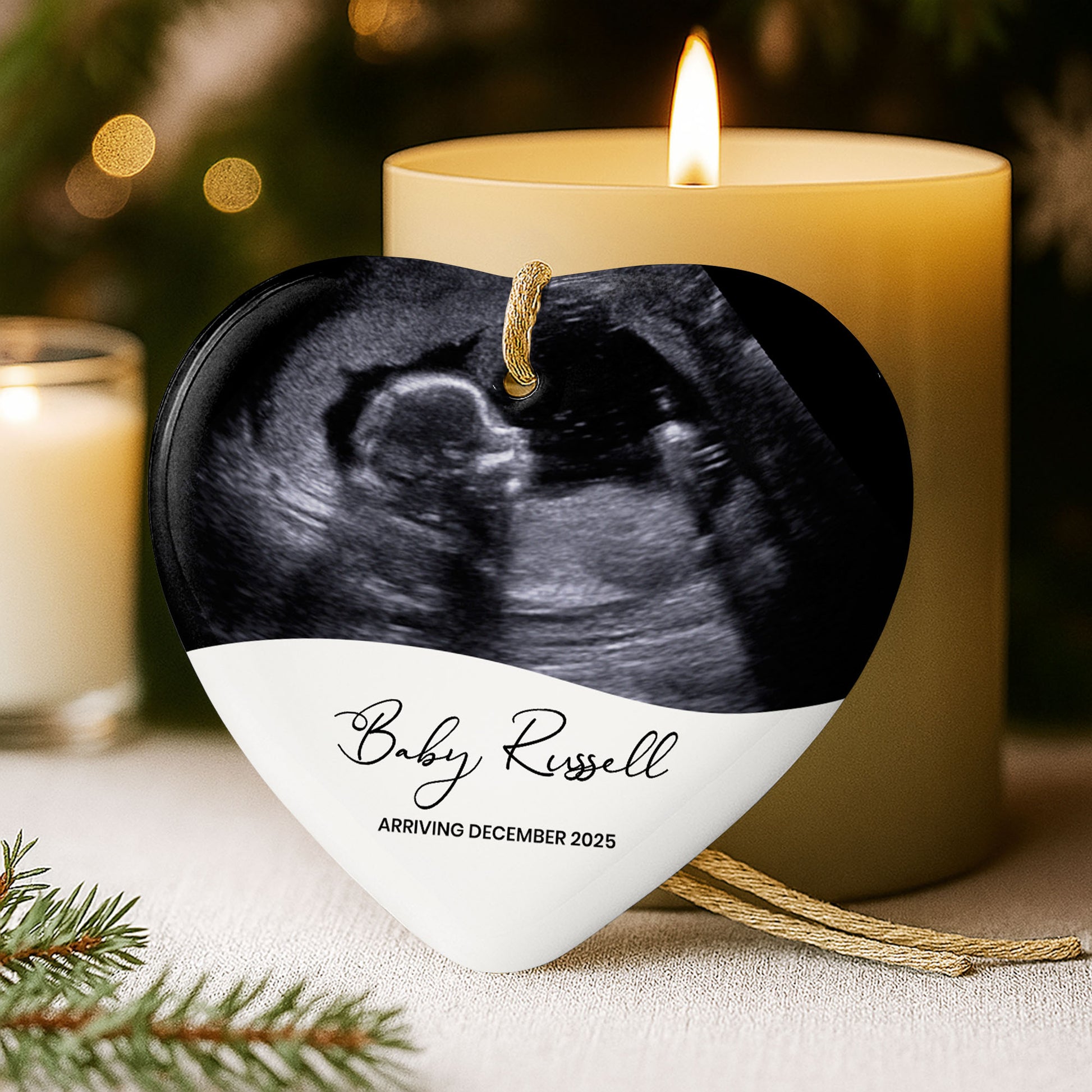 Arriving December, Heart Shaped Ultrasound Image