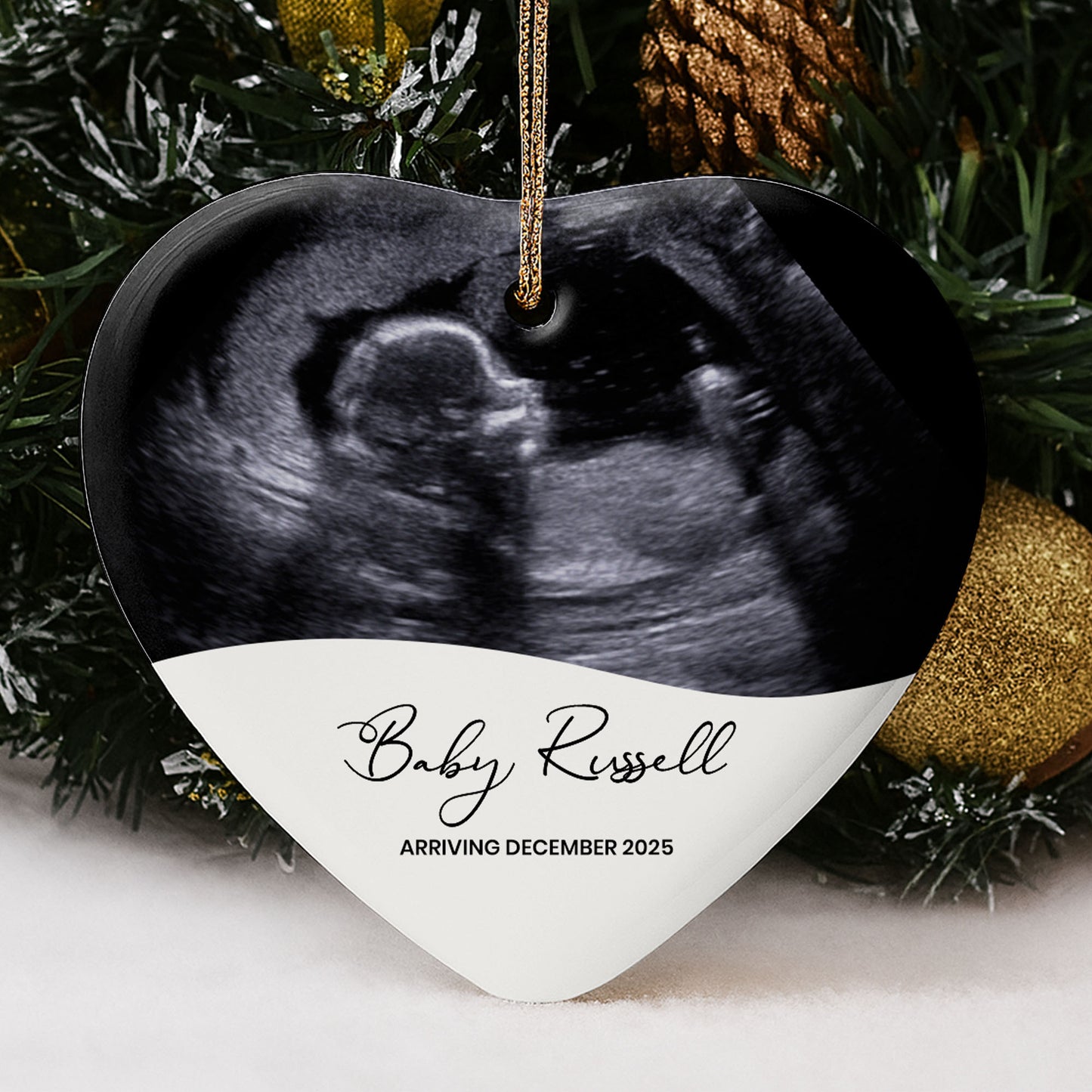 Arriving December, Heart Shaped Ultrasound Image
