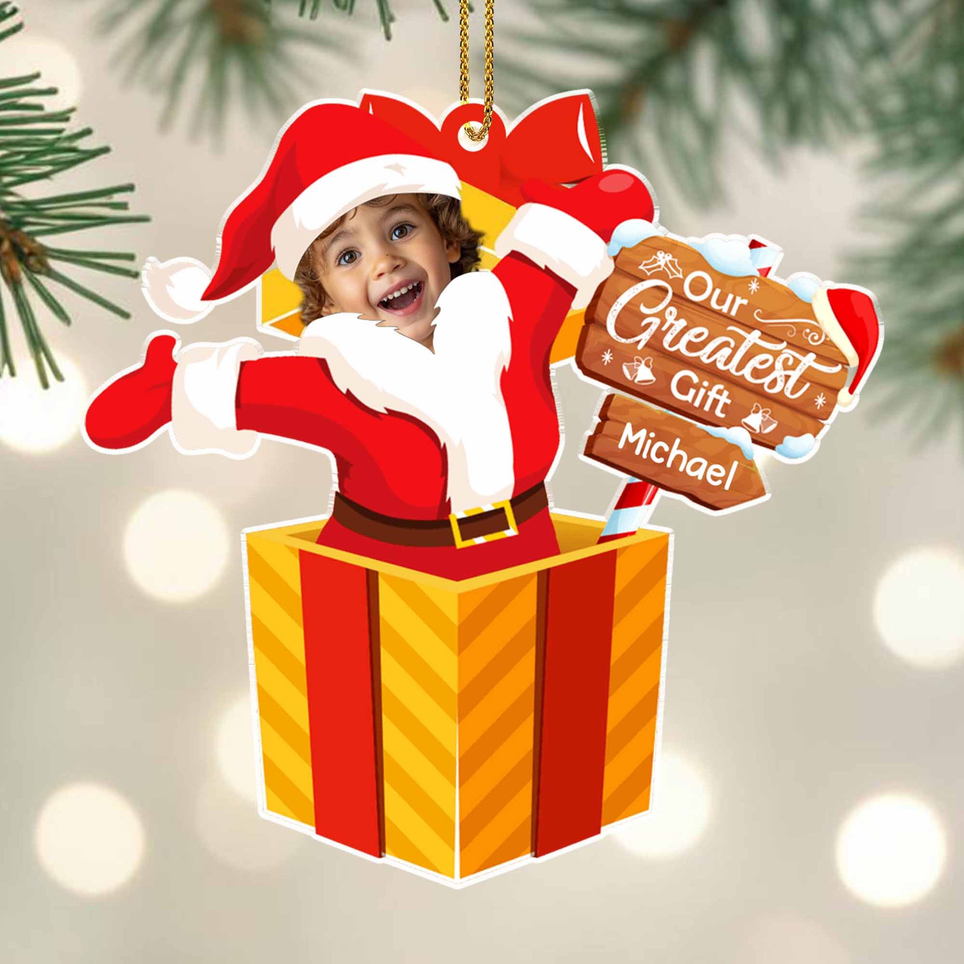 Our Greatest Gift Santa Claus And Gift Box