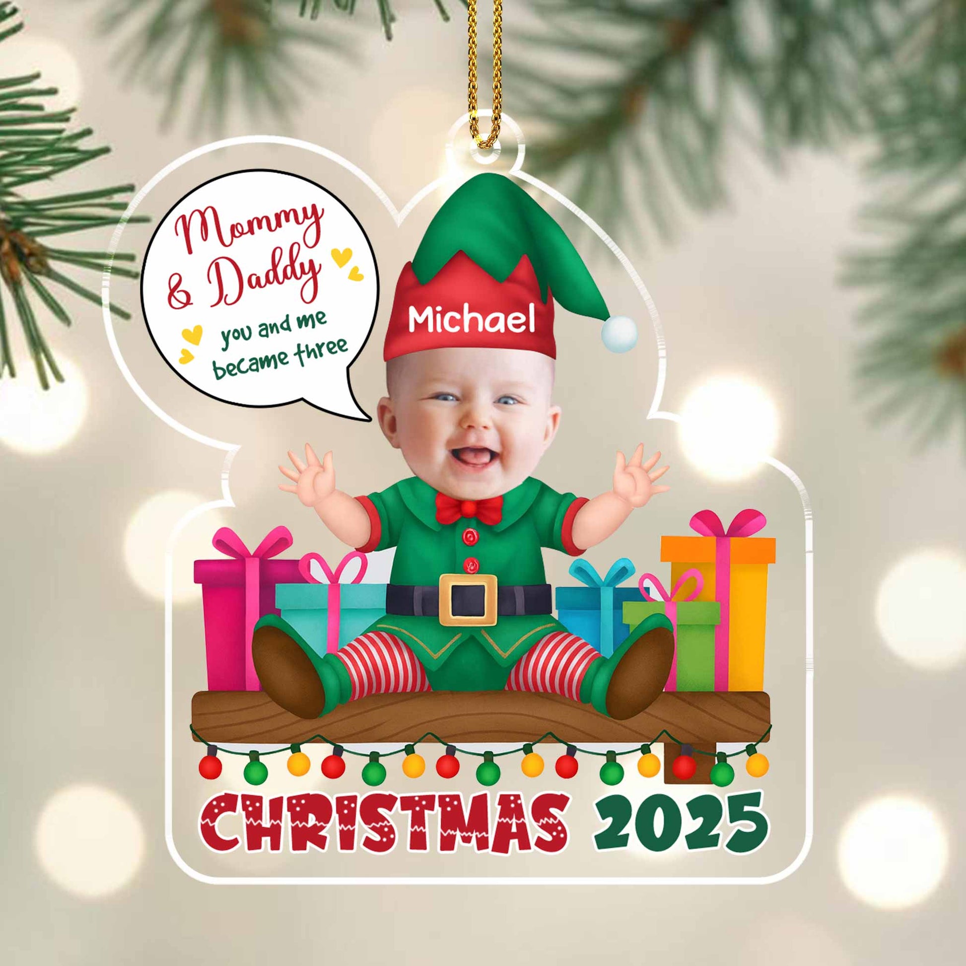 Mommy & Daddy, You And Me Became Three, Christmas Elf And Gifts