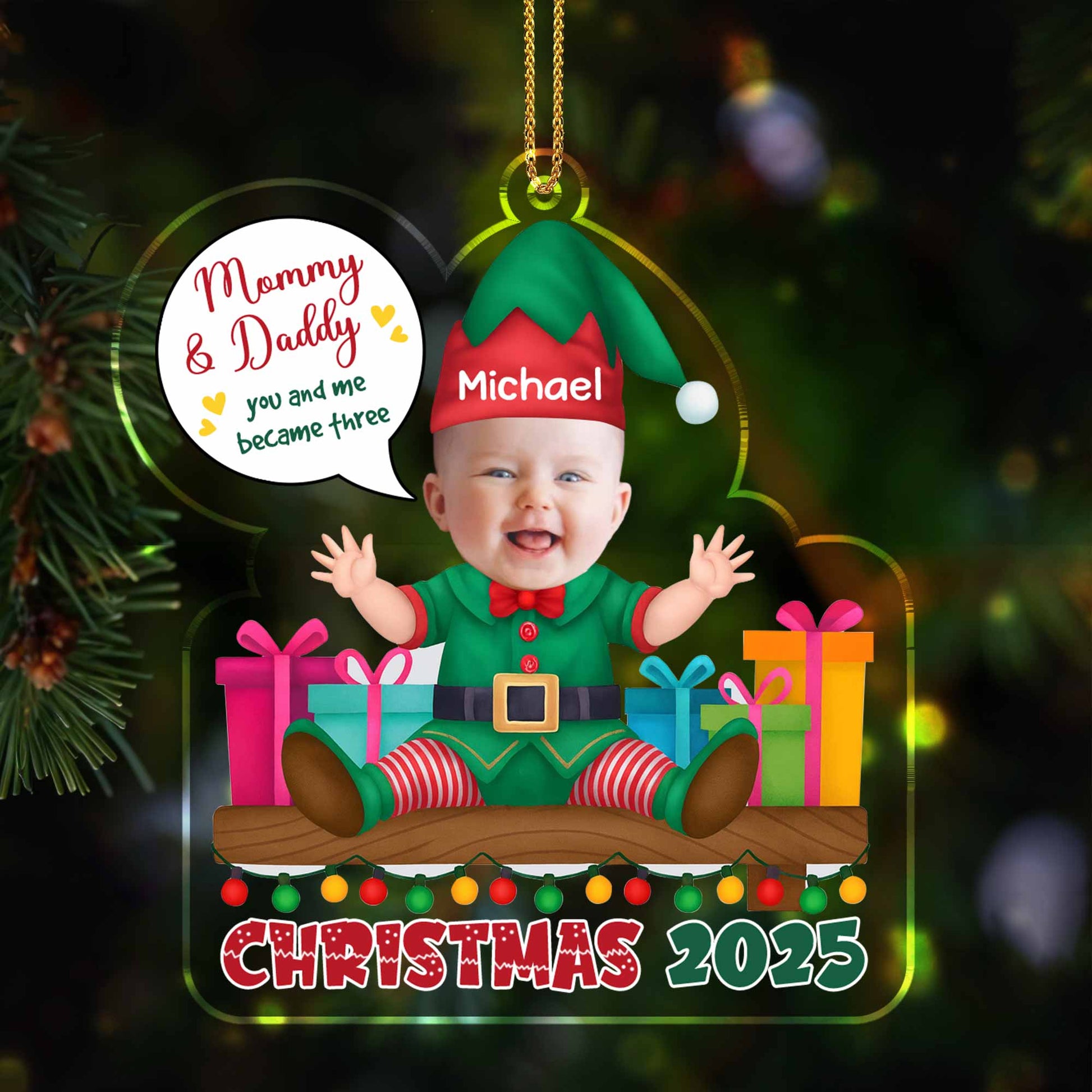 Mommy & Daddy, You And Me Became Three, Christmas Elf And Gifts