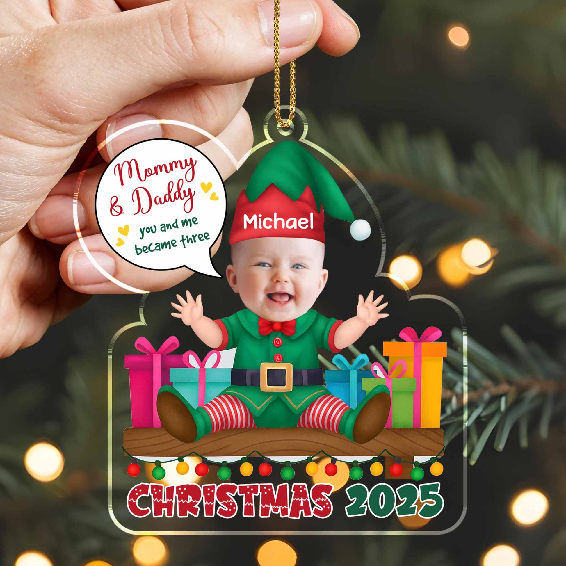 Mommy & Daddy, You And Me Became Three, Christmas Elf And Gifts