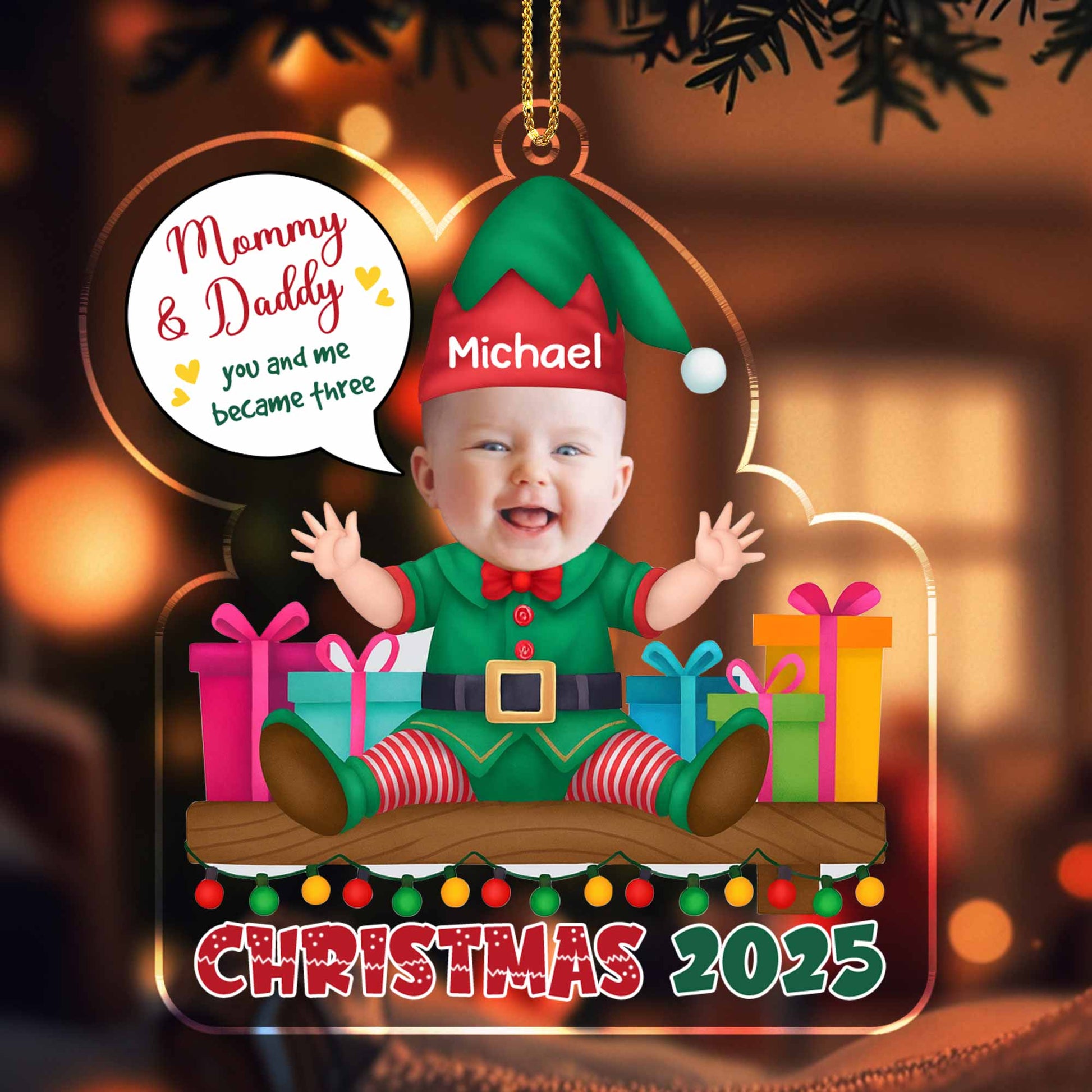 Mommy & Daddy, You And Me Became Three, Christmas Elf And Gifts