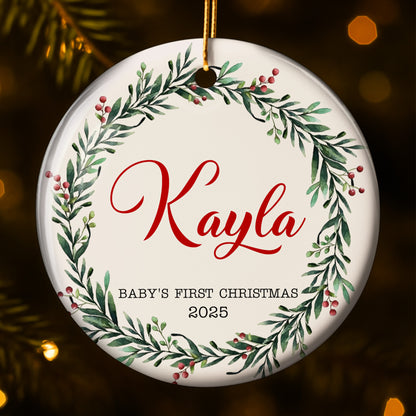 Baby's First Christmas Wreath And Berries