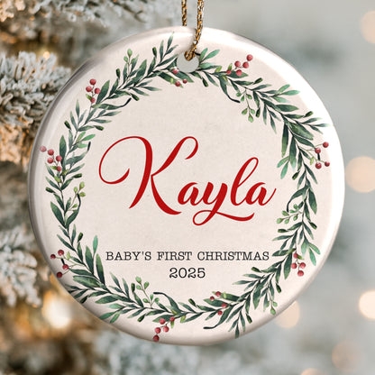 Baby's First Christmas Wreath And Berries