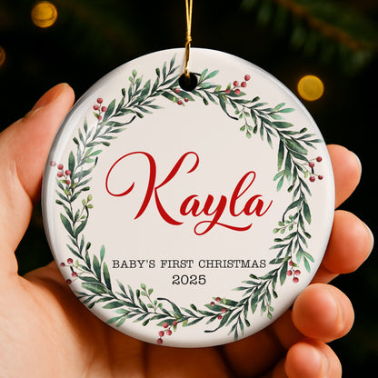 Baby's First Christmas Wreath And Berries