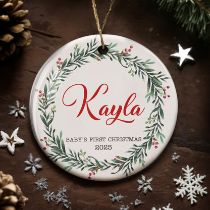 Baby's First Christmas Wreath And Berries