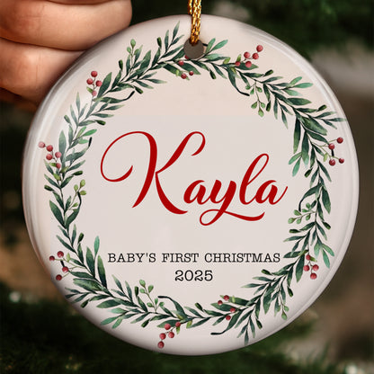 Baby's First Christmas Wreath And Berries
