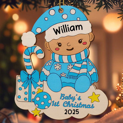 Baby's 1st Christmas With Candy Cane And Gifts