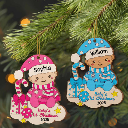 Baby's 1st Christmas With Candy Cane And Gifts