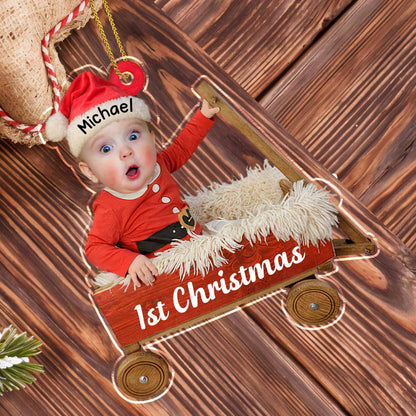 1st Christmas With Baby In Santa Hat