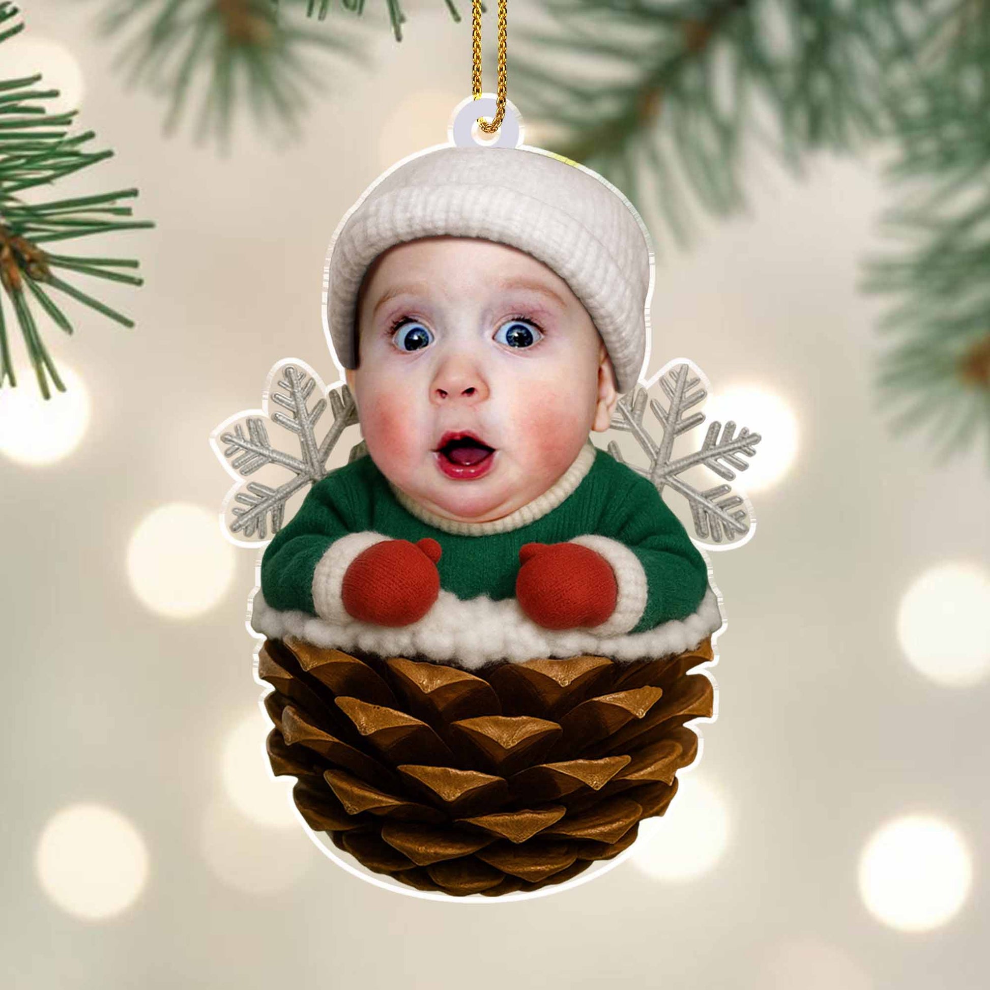 Celebrate Your First Christmas, Baby In Pine Cone