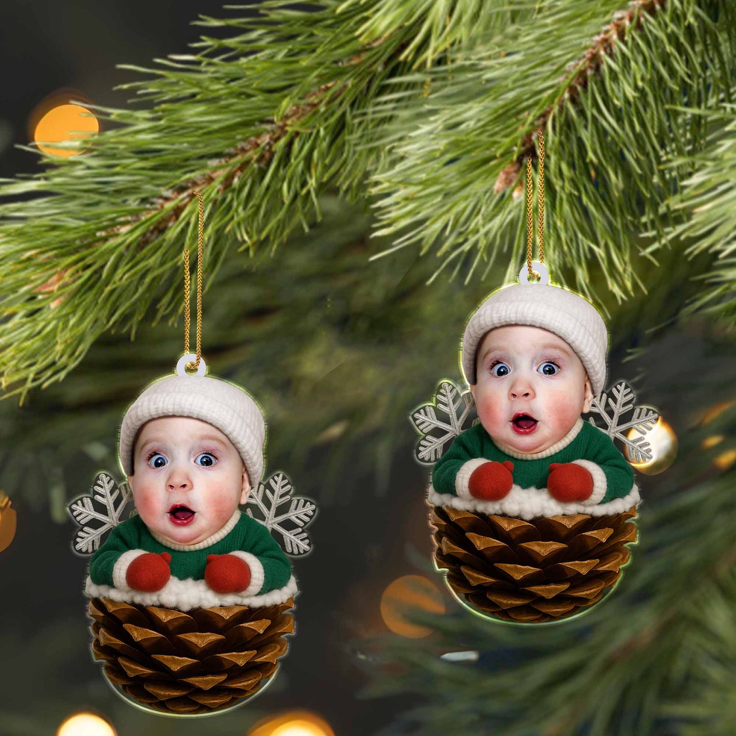 Celebrate Your First Christmas, Baby In Pine Cone