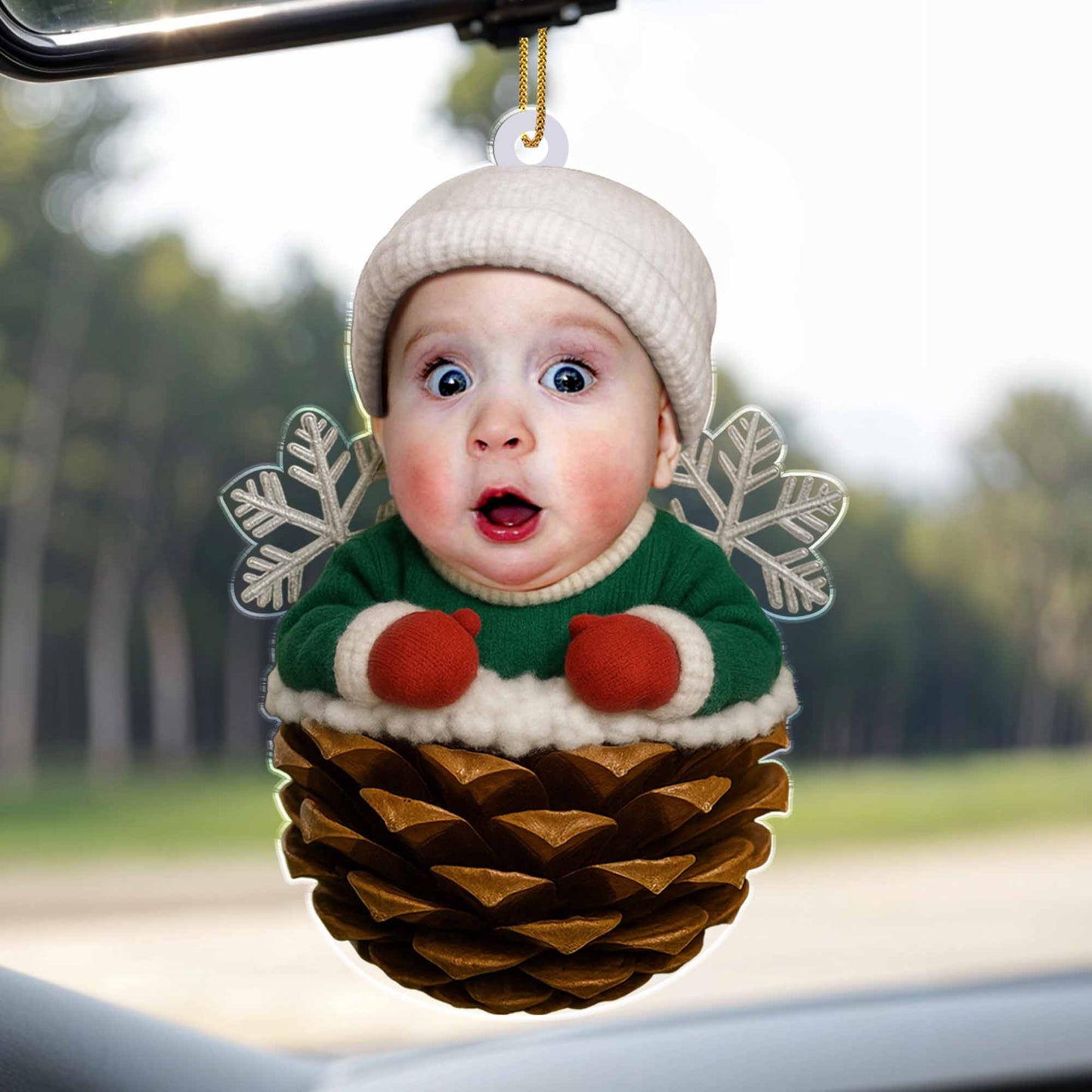 Celebrate Your First Christmas, Baby In Pine Cone