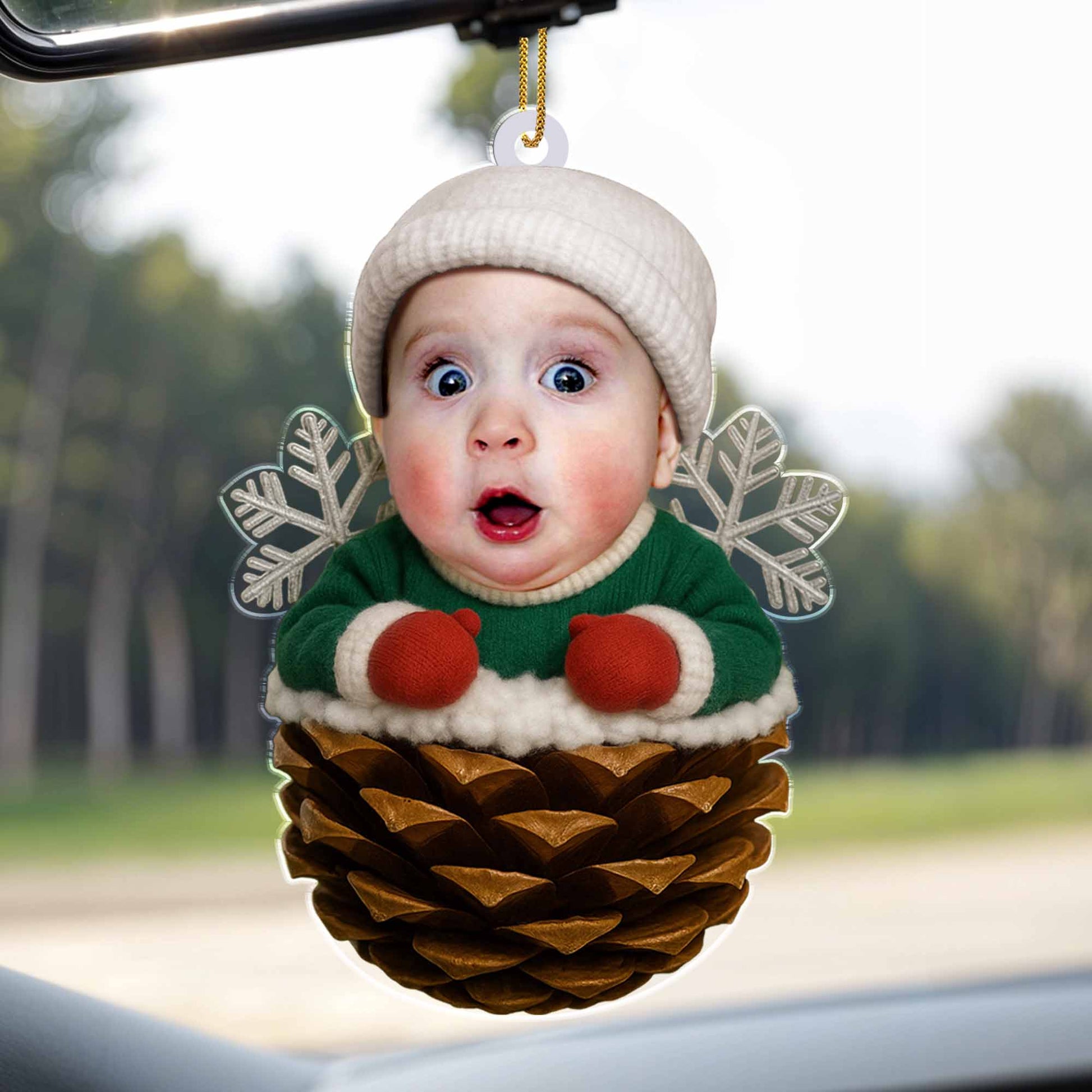 Celebrate Your First Christmas, Baby In Pine Cone