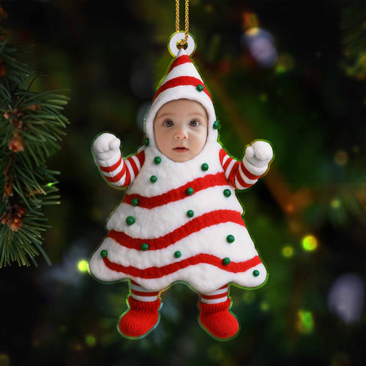 Celebra las fiestas con un disfraz navideño para el árbol de Navidad - Adorno acrílico personalizado, regalo de Navidad - KID282_ACO