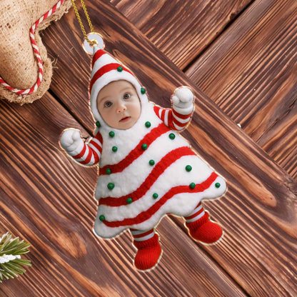 Celebra las fiestas con un disfraz navideño para el árbol de Navidad - Adorno acrílico personalizado, regalo de Navidad - KID282_ACO
