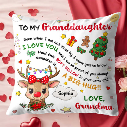 To My Granddaughter, Love and Christmas Joy Pillow