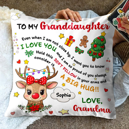 To My Granddaughter, Love and Christmas Joy Pillow