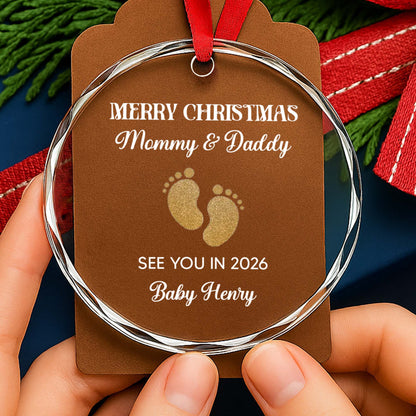 Merry Christmas Mommy & Daddy With Baby Footprints