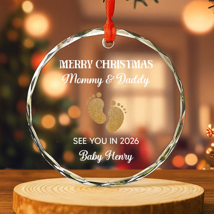 Merry Christmas Mommy & Daddy With Baby Footprints