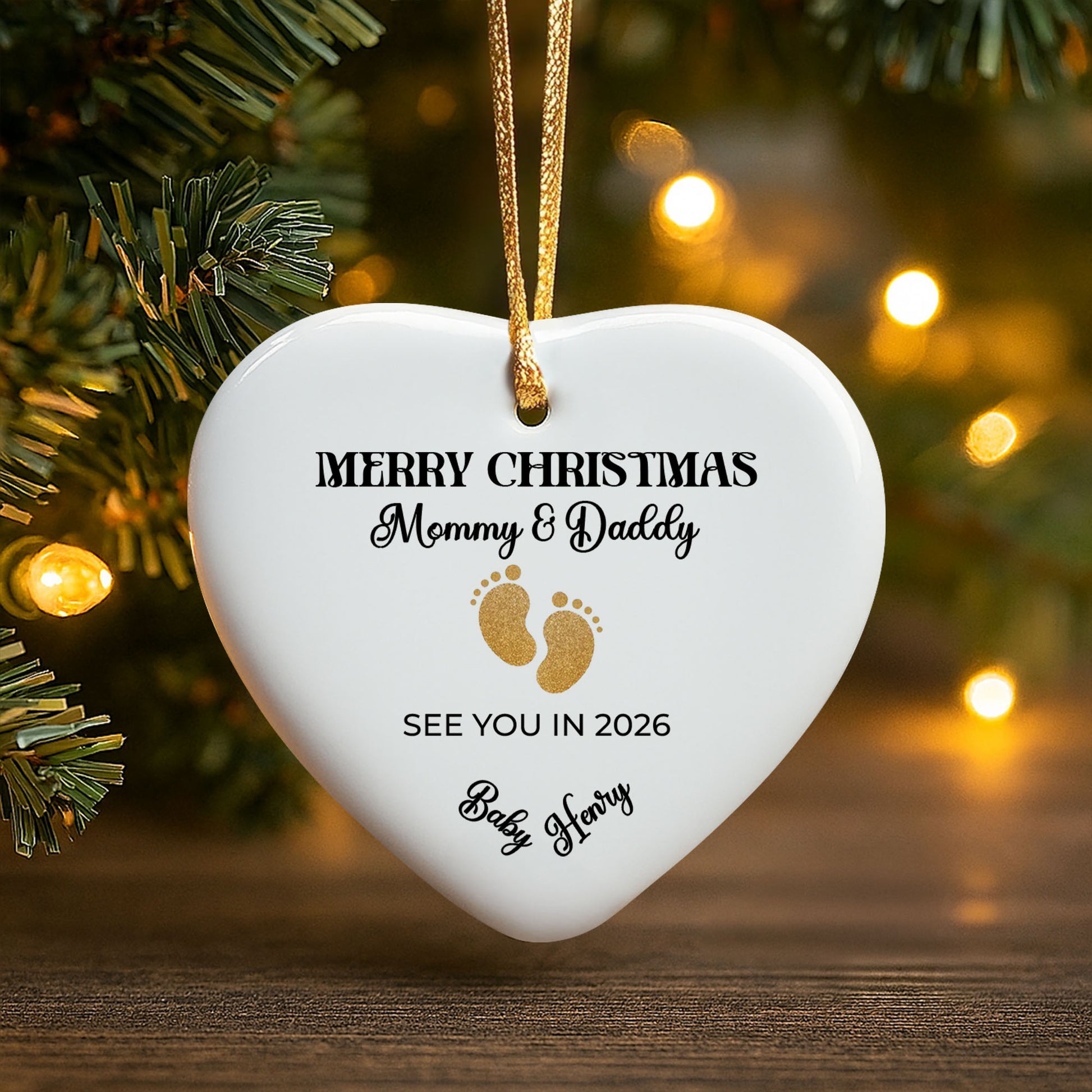 Merry Christmas Mommy And Daddy, Golden Footprints