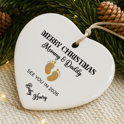 Merry Christmas Mommy And Daddy, Golden Footprints